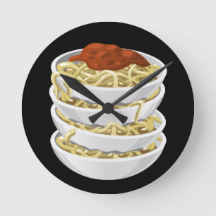 食べ物のおいしいパスタをきらめかす ラウンド壁時計