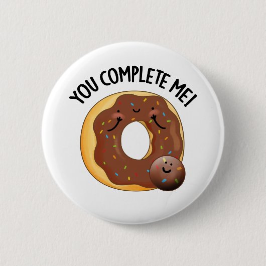 食べ物のおもしろいドナプンを完成 缶バッジ (正面)