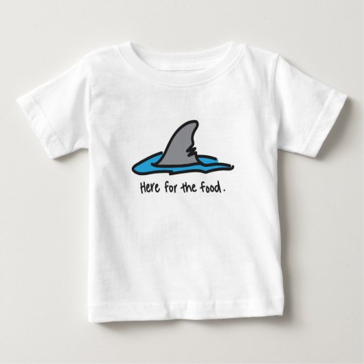 「食べ物のためにここに」 Shark Tee ベビーTシャツ (正面)