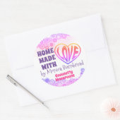 食べ物のキッチンから自家製のヒッピーハート ラウンドシール (封筒)