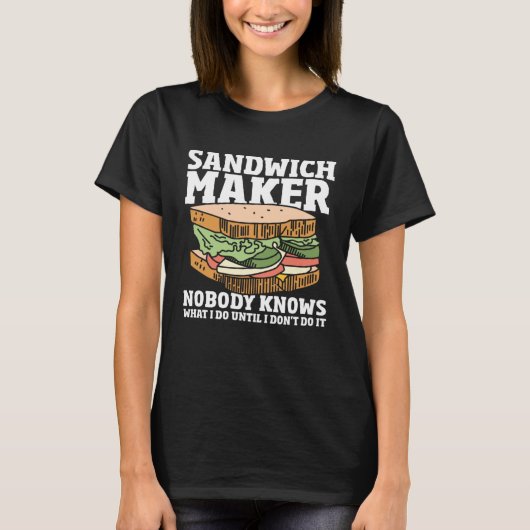 食べ物のサンドイッチを作る私はサムミッチMを作る Tシャツ (正面)