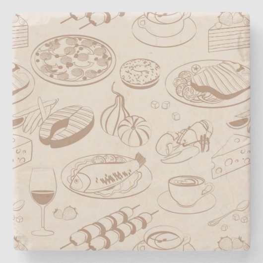 食べ物のパターン3 ストーンコースター (正面)