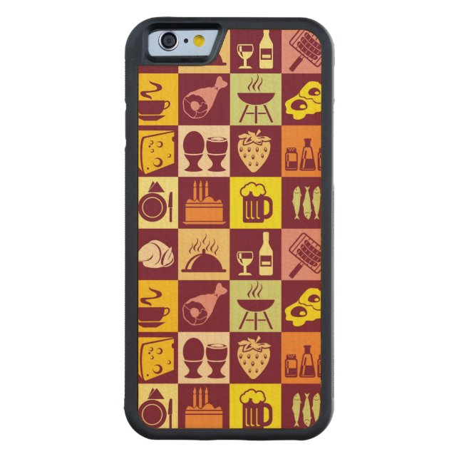 食べ物のパターン3 CarvedウッドiPhoneケース (裏面)