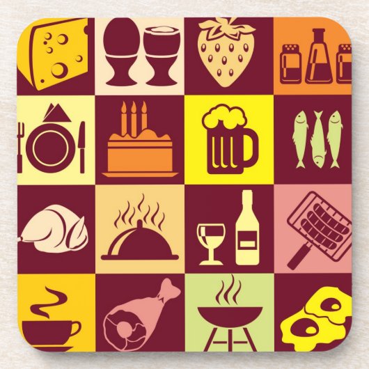 食べ物のパターン コースター (正面)