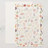 食べ物のパターン 便箋 (正面/裏面)