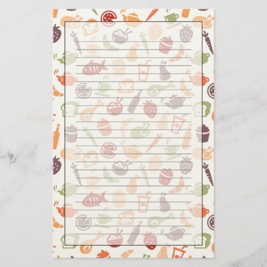 食べ物のパターン 便箋 (正面)