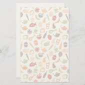 食べ物のパターン 便箋 (正面/裏面)