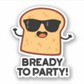 食べ物のパンおもしろいパンを食べに準備ができている シール (正面)