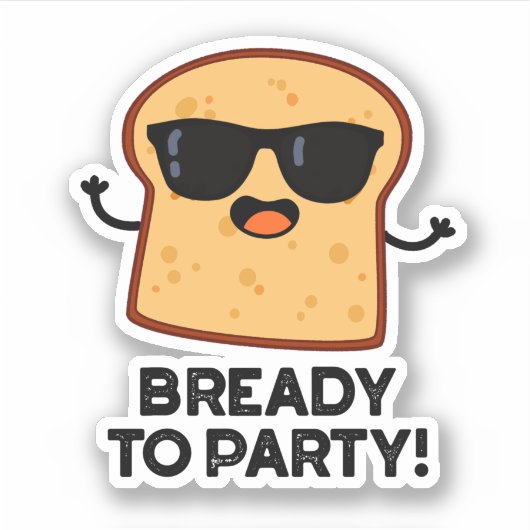 食べ物のパンおもしろいパンを食べに準備ができている シール (正面)