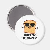 食べ物のパンおもしろいパンを食べに準備ができている マグネット (正面/裏面)