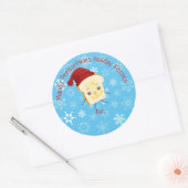 食べ物の台所からのかわいいパンの冬帽子 ラウンドシール (封筒)