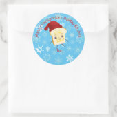 食べ物の台所からのかわいいパンの冬帽子 ラウンドシール (バッグ)