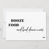 食べ物の悪いダンスの動おもしろいきを結婚ブーゼ 招待状 (正面)
