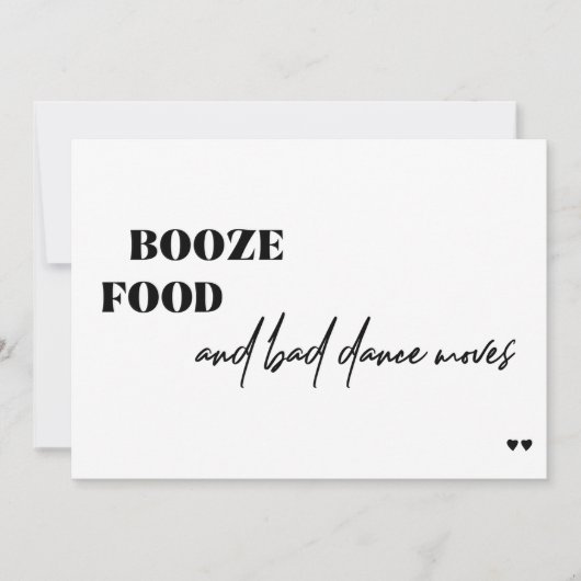 食べ物の悪いダンスの動おもしろいきを結婚ブーゼ 招待状 (正面)