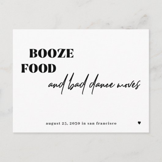 食べ物の悪いダンスの動おもしろいきを賞味する日付以外 案内ポストカード (正面)