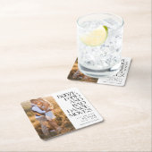 食べ物の悪いダンス移動の写真を保存する日付 スクエアペーパーコースター (インサイチュ)