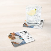 食べ物の悪いダンス移動の写真を保存する日付 スクエアペーパーコースター (インサイチュ)