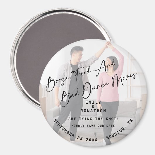 食べ物の悪いダンス移動の写真を保存する日付 マグネット (正面/裏面)