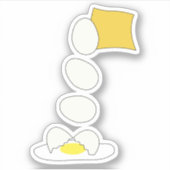 食べ物の戦い – チーズvs卵。 シール (正面)