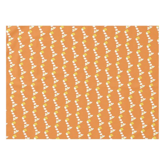 食べ物の戦い – チーズvs卵。 テーブルクロス (正面(横))