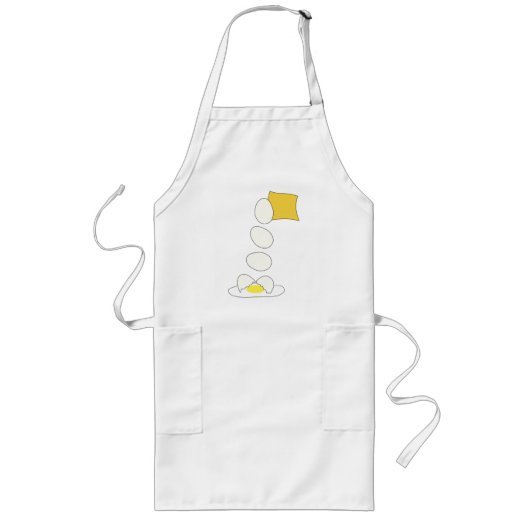 食べ物の戦い – チーズvs卵。 ロングエプロン (正面)