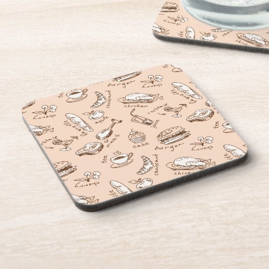 食べ物の柄 コースター (左側)