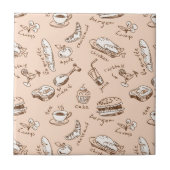 食べ物の柄 タイル (正面)