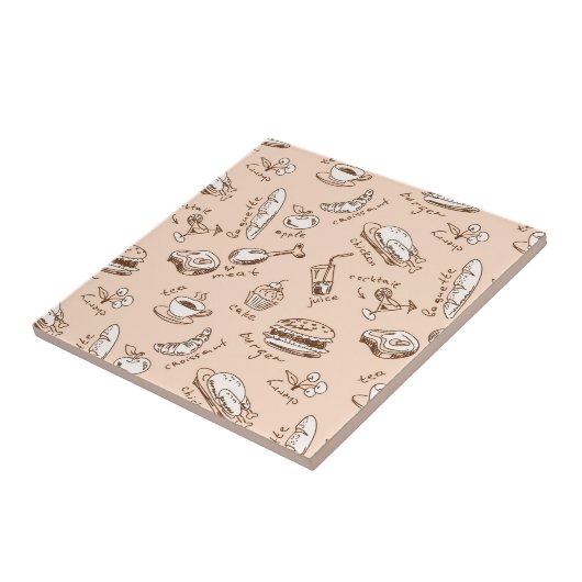 食べ物の柄 タイル (側面)