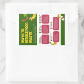 食べ物の減ら廃棄ポスター 長方形シール (バッグ)