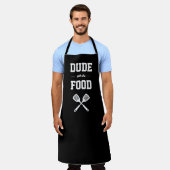 食べ物の白黒を焼いたおもしろい男 エプロン (着用した状態)