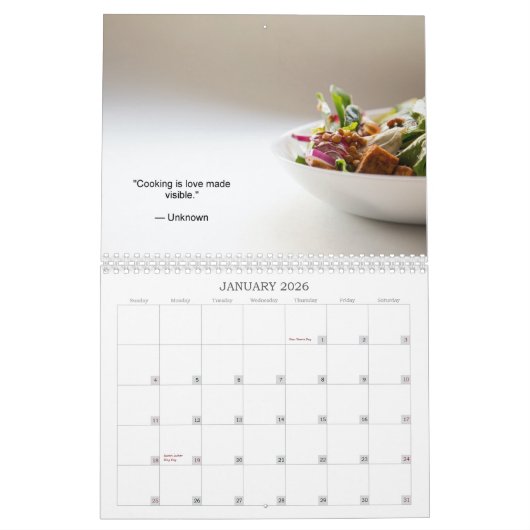 食べ物は命 カレンダー (1月 2026)