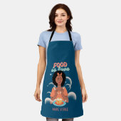 食べ物は愛で見える エプロン (着用した状態)
