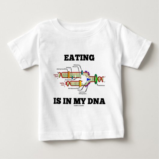 食べ物は私のDNA (DNAの写しのユーモア)にあります ベビーTシャツ (正面)