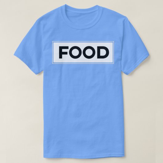 食べ物は黒に白 Tシャツ (デザイン正面)