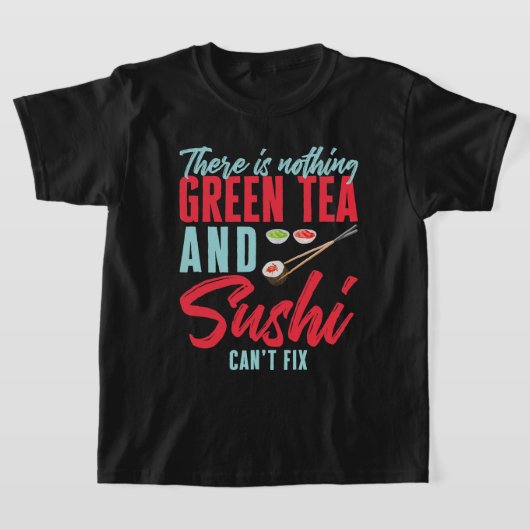 食べ物わさび好日本のきの寿司デザイン Tシャツ (レイダウン)