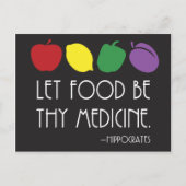 食べ物をあなたの医学ヒポクラテス引用文 ポストカード (正面)