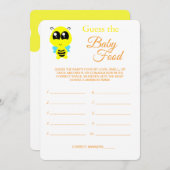 食べ物をベビーする |ベビーシャワービーゲームカード 招待状 (正面/裏面)