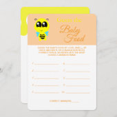 食べ物をベビーする |ベビーシャワービーゲームカード 招待状 (正面/裏面)