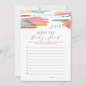 食べ物をベビーする |モダン抽象芸術ピンクとブルー 招待状 (正面)