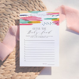 食べ物をベビーする |モダン抽象芸術ピンクとブルー 招待状