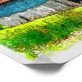 食べ物を与えが納屋でニワトリを ポスター (角)