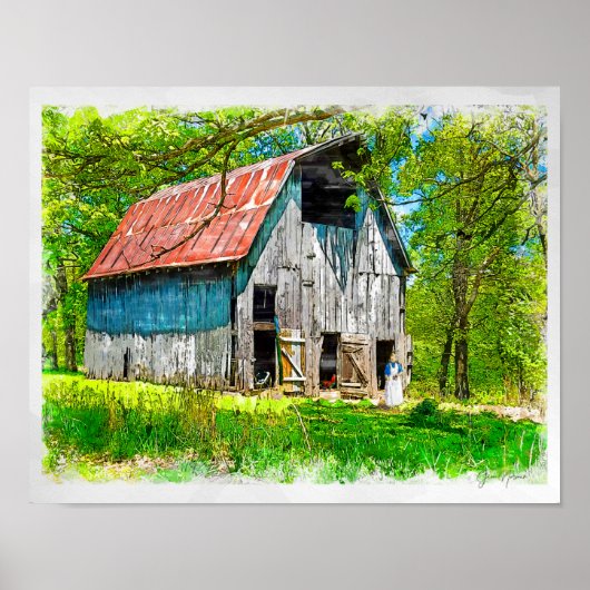 食べ物を与えが納屋でニワトリを ポスター (正面)