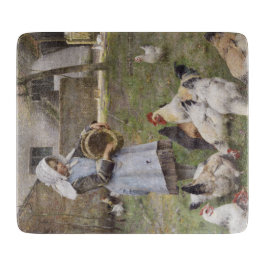 食べ物を与えのニワトリ（ウォルター・フレドリック・オズボーンによる） カッティングボード