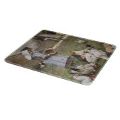 食べ物を与えのニワトリ(ウォルター・フレドリック・オズボーンによる) カッティングボード (角)