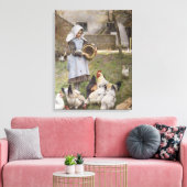 食べ物を与えのニワトリ(ウォルター・フレドリック・オズボーンによる) キャンバスプリント (インサイチュ (リビング))