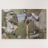 食べ物を与えのニワトリ（ウォルター・フレドリック・オズボーンによる） ジグソーパズル (横)