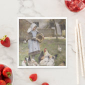 食べ物を与えのニワトリ(ウォルター・フレドリック・オズボーンによる) スタンダードランチョンナプキン (インサイチュ)