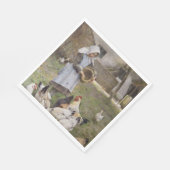 食べ物を与えのニワトリ(ウォルター・フレドリック・オズボーンによる) スタンダードランチョンナプキン (角)