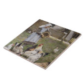 食べ物を与えのニワトリ(ウォルター・フレドリック・オズボーンによる) タイル (側面)