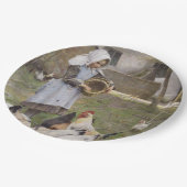 食べ物を与えのニワトリ（ウォルター・フレドリック・オズボーンによる） ペーパープレート (アングル)